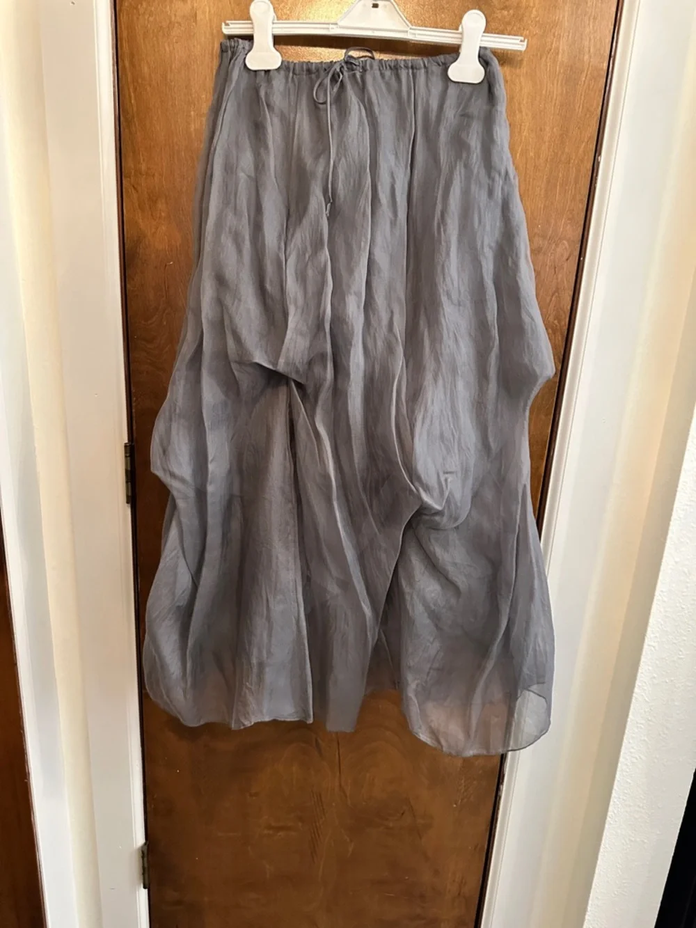 La Luz Gray Gathered Tulle Midi Skirt Size M - Picture 11 of 12